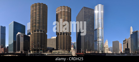 Marina City and Trump Tower, Chicago, Illinois, USA Stock Photo