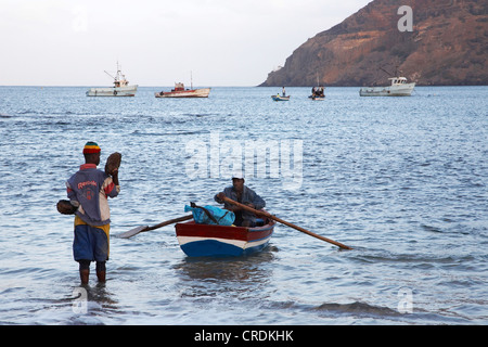 fishermen are going out in the morning, Cap Verde Islands, Cabo Verde, Tarrafal Stock Photo