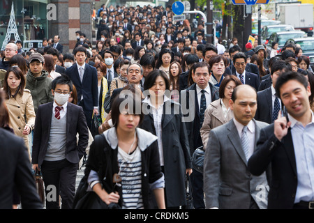 Pedestrians during the morning rush hour in the business district of Shinjuku, Tokyo, Japan, Asia Stock Photo