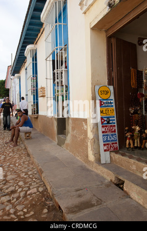 Street and souvenirs in Trinidad, Cuba. Stock Photo