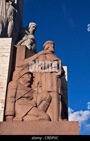 Freedom monument, Br&#299;v&#299;bas piemineklis in Latvian, called Milda, 1935, Riga, Latvia, Europe Stock Photo