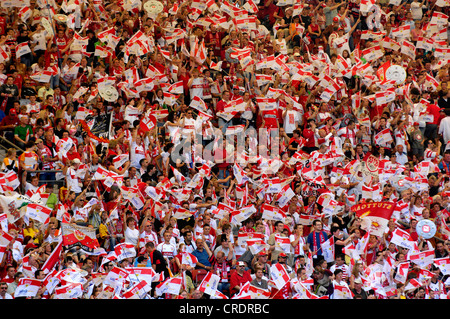 football fans at stand Stock Photo