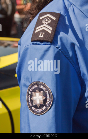 Police, police badges, border control, border police, border guards, Switzerland, Europe Stock Photo