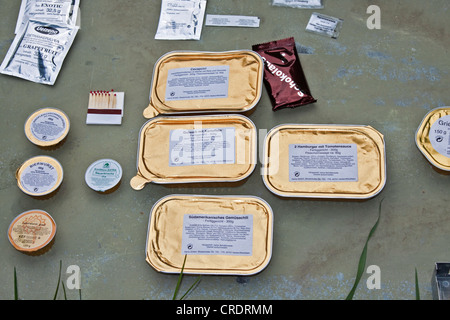 Food, rations, ration pack for one person, Bundeswehr Federal Armed Forces Stock Photo