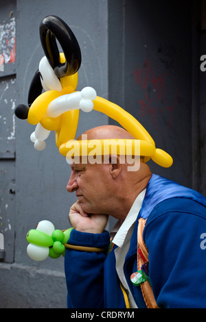 street artists with balloons, portrait, Ireland, Galway Stock Photo