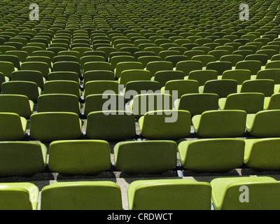 Olympic Stadium Munich, view on rows of seats, Germany, Bavaria, Muenchen Stock Photo