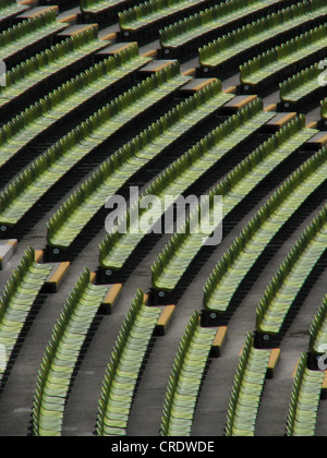 Olympic Stadium Munich, view on rows of seats, Germany, Bavaria, Muenchen Stock Photo