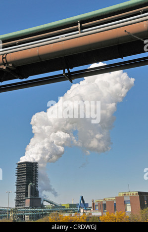 Pipes for furnace gas, coke oven gas and mixed gas, ThyssenKrupp Steel works in Hamborn, Schwelgern, northern wet quenching Stock Photo