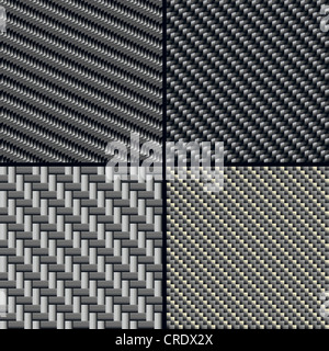 Сarbon fiber seamless patterns Stock Photo