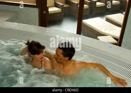 couple in a whirlpool Stock Photo