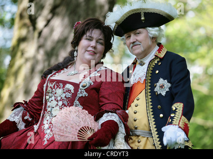 couple in the baroque period, Germany, Saxony, Zwickau Stock Photo