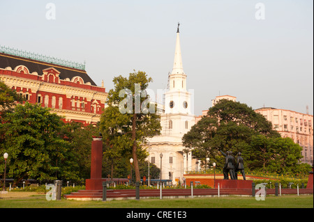 British colonial architecture, seat of government Writers' Building, St. Andrew's Kirk, church, steeple, BBD Bag Stock Photo