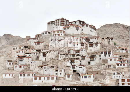 Arid landscape, Chemre Gompa Monastery near Leh, Tibetan Buddhism, Ladakh district, Jammu and Kashmir, India, South Asia, Asia Stock Photo