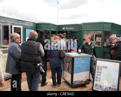 Tourists waiting in queue at the entrance to Stonehenge, England, May 16, 2012, © Katharine Andriotis Stock Photo