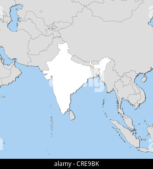 Political map of India with the several states. Stock Photo