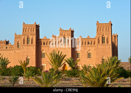 Newly erected Kasbah, Tighremt or Berber residential castle made from rammed earth, Ouarzazate, Lower Dades Valley Stock Photo