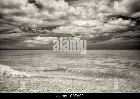 Waves on Pine Cay. Turks and Caicos. Stock Photo