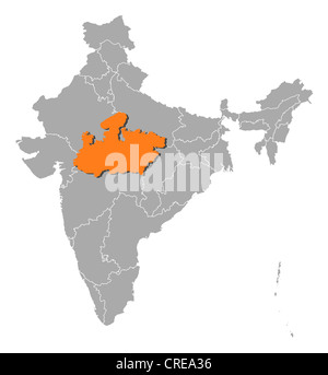 Madhya Pradesh India Map Grey Stock Photo - Alamy