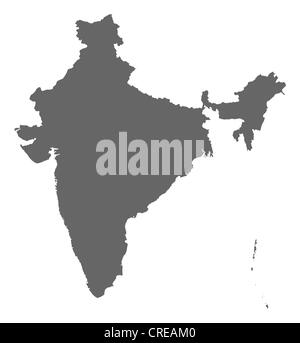 Political map of India with the several states. Stock Photo