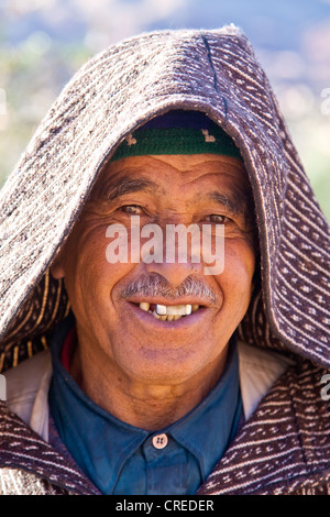 Berber man wearing a traditional djellaba, Telouet near Ouarzazate, Morocco, Africa Stock Photo
