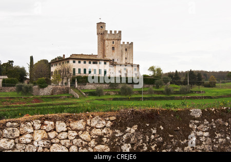 medieval castle around Siena in Tuscany, Italy Stock Photo