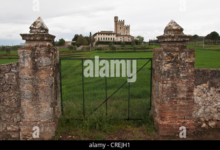 medieval castle around Siena in Tuscany, Italy Stock Photo