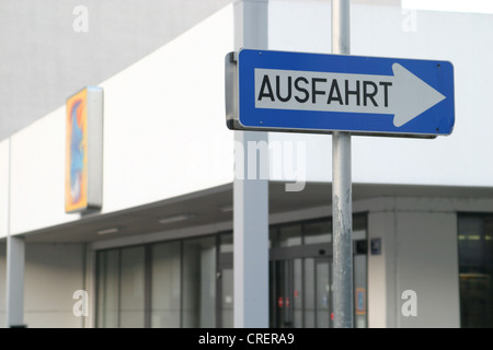 gateway sign on a parking lot, Germany Stock Photo