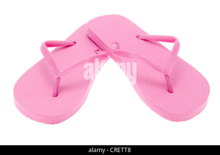 A pair of pink flipflops isolated on a white background Stock Photo