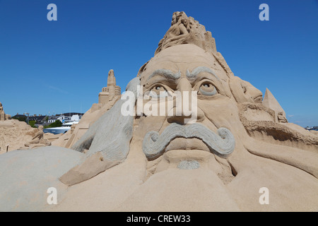 Copenhagen International Sand Sculpture Festival 2012, near Nyhavn: Save the Ocean, by Sudarsan Pattnaik, India. A mermaid theme Stock Photo