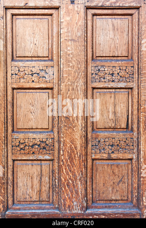 details of old wooden door with rich wood texture and lots of details Stock Photo