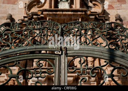 Old door, Metropolitan cathedral facade (1559) Stock Photo