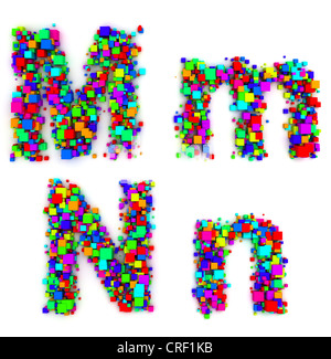 Letters made of colorful boxes Stock Photo