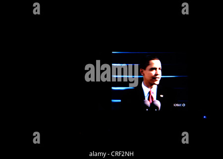 President Barack Obama Inauguration January 20 2009 captured on television Stock Photo