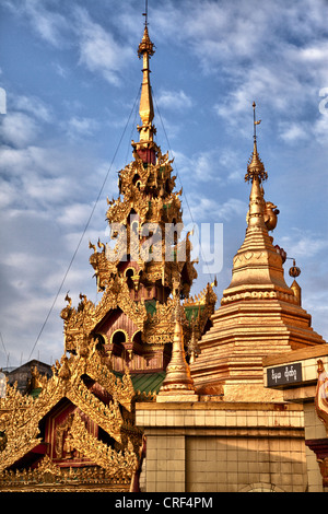 Myanmar, Burma, Yangon. Sule Pagoda. Stock Photo