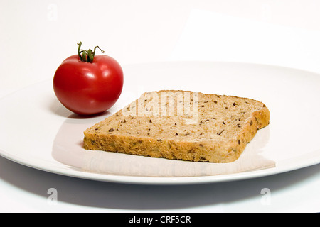 wholemeal bread and tomato Stock Photo