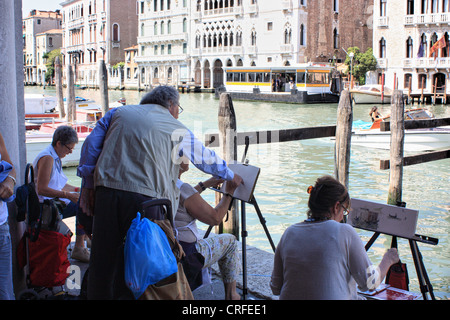 Painting classes in Venice Stock Photo