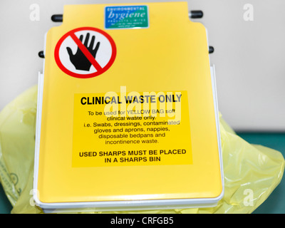 Clinical Waste Bin In Hospital Stock Photo