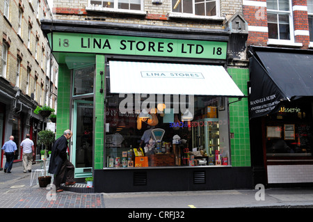 Lina Stores Italian Deli, Brewer Street, Soho, London, England, UK Stock Photo