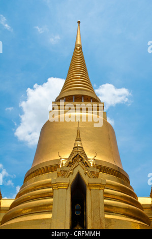 Golden Pagoda Thai Stupa in Grand Palace - at Wat Phra Kaew, Temple of the Emerald Buddha, Bangkok, Thailand. Stock Photo