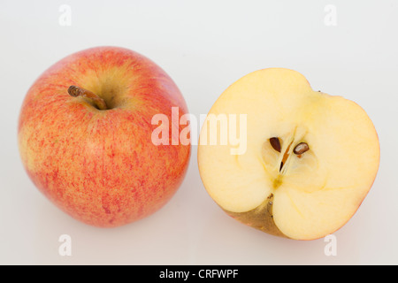 Halved gala apple Stock Photo