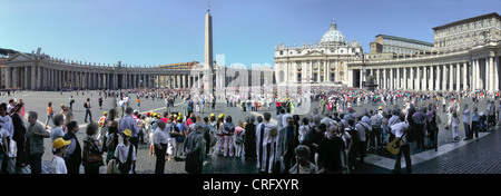 tourists on Saint Peters Square, Italy, Rome Stock Photo
