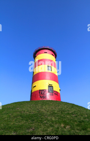 lighthouse Pilsum, Germany, Lower Saxony, Krummhoern-Pilsum Stock Photo