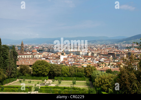 Panoramic view of Florence from Boboli Gardens Italy Stock Photo