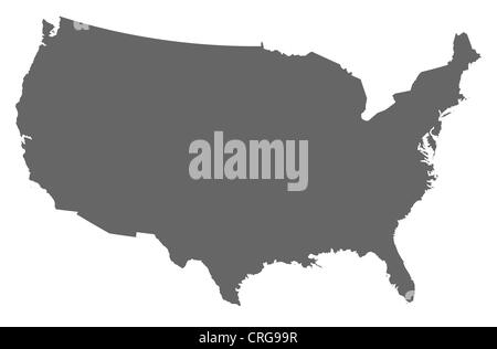 Political map of the United States with the several states. Stock Photo