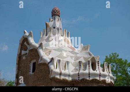 Parc Guell roof top architecture Stock Photo