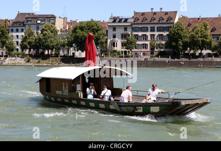 Ferry across the Rhine, Basel, Switzerland Stock Photo