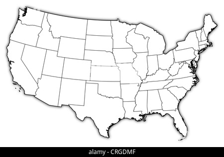 Map of USA, Washington D.C. highlighted in red Stock Photo - Alamy