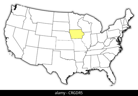Vector color map of Iowa state - Political Map Of United States With The Several States Where Iowa Crgdr5 
