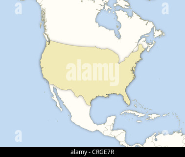 Political map of the United States with the several states. Stock Photo