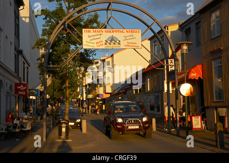 Laugavegur, main shopping street, Iceland, Reykjavik Stock Photo